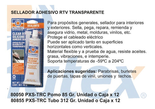 Permatex Sellador Silicona Transparente (80050) 1