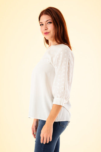 ARmoda Blusa Manga Broderie 3/4 Margarita 1