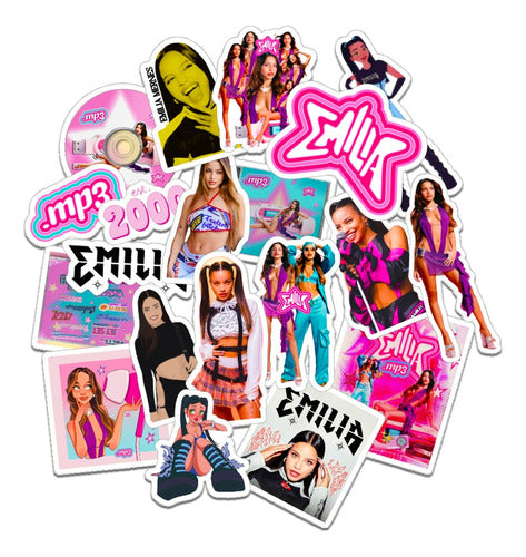 Valu Gráfica Creativa Stickers Calcos Vinilo Emilia Mp3 X20 Apto Agua Termo Auto 0