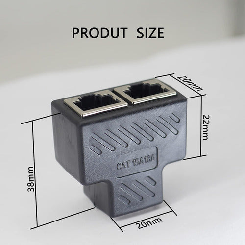 Adaptador De Red Rj45 Divisor De Cable Ethernet, 1 Hembra A 1