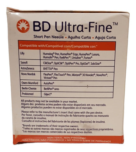 BD Ultra-Fine Insulin Needle 31G X 8mm (5/16") X 100 U 3