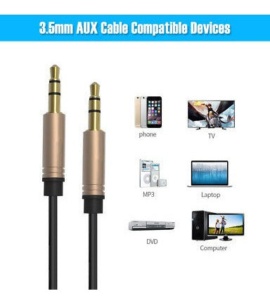 3,5 Mm 1/8  Aux Cable Para Cable Car Audio Ifrogz Coda If-ba 3