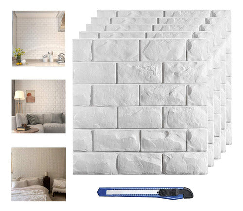 30paneles Autoadhesivos 3d Impermeables Para Pared, Con Ladr 0