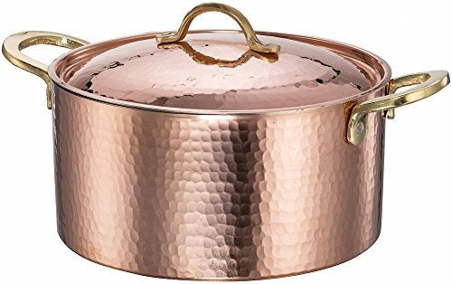 CopperBull New Hammered Copper Soup Pot Stew Pan Casserole 0