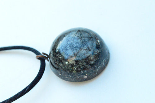 Metatron Pendant Orgonite Necklace with Turmaline and Pyrite 5