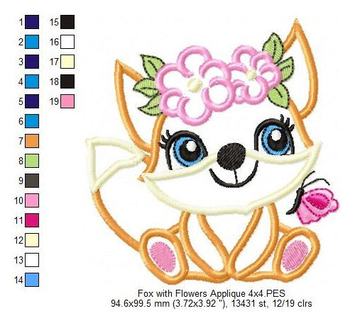 Elma Matrizes Embroidery Machine Matrices Forest Fox Girl 4203 1