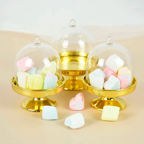 Candy Craft Souvenir Mini Cake Stand with Metallic Base - Set of 12 0