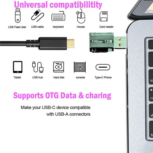 Poihiom USB Male to USB C Female Adapter, 3.2 USB A to C 3