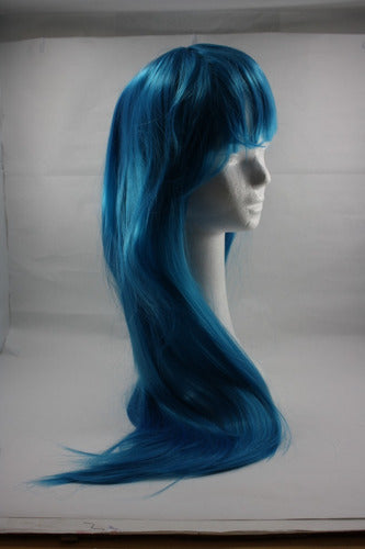 Blue Straight Hair Wig with Bangs #4440 0