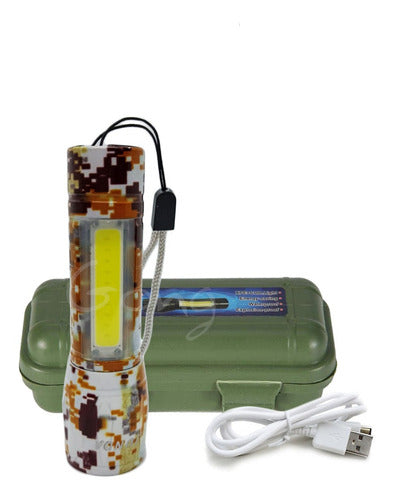 Tactical LED Military Rechargeable Zoom USB Flashlight CR-Q7 27