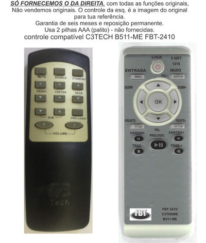 Controle Compatível C3tech B511me Home Fbt 2410 0