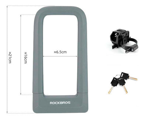 Rockbros U-Lock Chain Lock with Key Super Secure 1