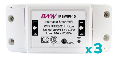 Interruptor Inteligente Wifi Baw 220v 10a  Pack X3 *c* 0