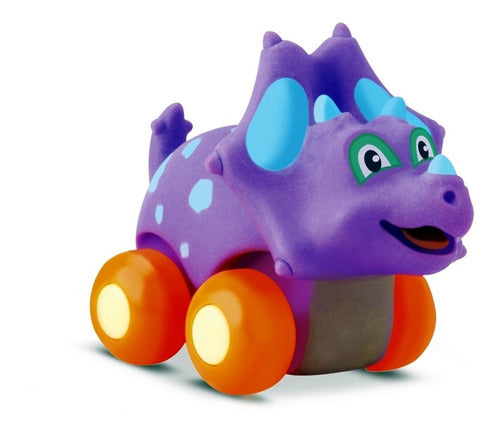 Divertoys Soft Baby Dino Car Toy with Wheels 10cm 1