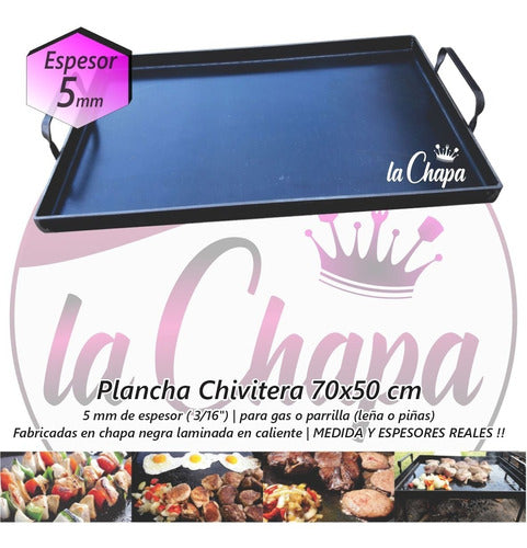 LA CHAPA Plancha Chivitera 70x50 Cm Familiar O Comercial 5 Mm Espesor 1