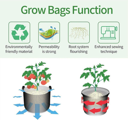 Ecologico Maceta 4 Grow Bags 4 Liters Auto-Poda Cultivation 4