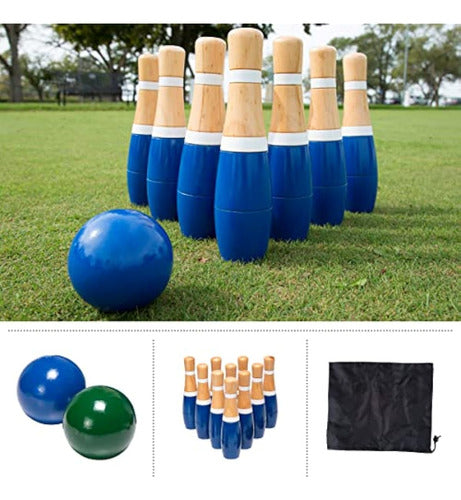 Hey! Play! Game Wooden Bowling Pins Set 3