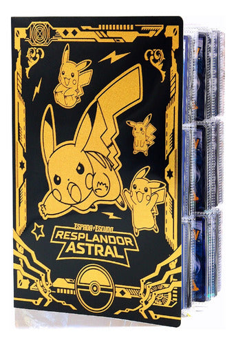 Album Pasta Pokemon Pikachu Gold Porta 432 Cartas + 50 Cards 1