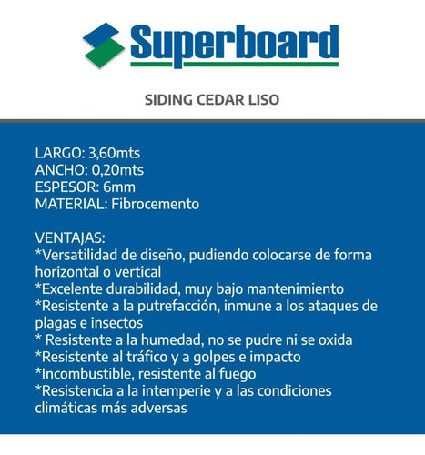 Superboard Cedar Siding Liso Cedral 7