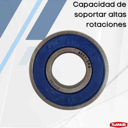 Riffel Front Wheel Bearing 6001-2RS 7