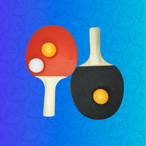 Ping Pong 2 Paletas Y 3 Pelotas Tenis De Mesa Juego Set 3