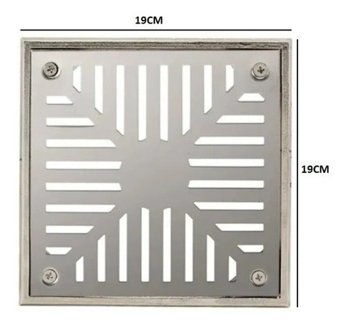Reja Rejilla De Acero Inoxidable 19x19 Cm Con Marco 1
