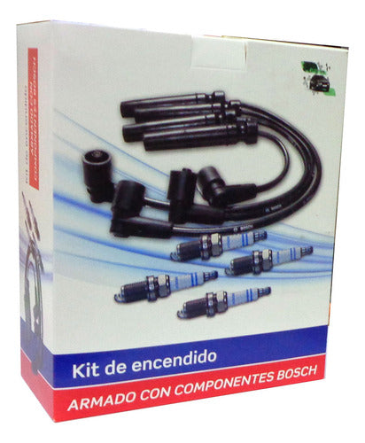 Bosch Cable Kit + 4 Spark Plugs for Volkswagen Fox 1.6 2003 3