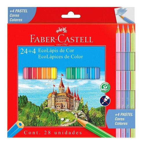 Faber Color Pencils X 24 + 4 Pastel 0