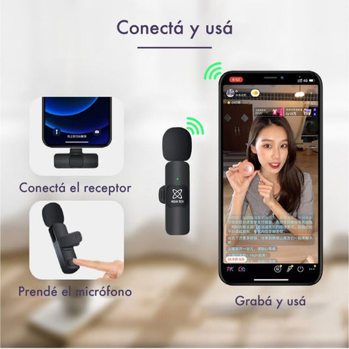 Pavadas No Wireless Lapel Microphone X2 USB C + Apple Adapter 2