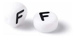 Ph Pandahall White Round Beads with Black Letter F x 100u 7mm 1