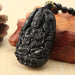 Natural Obsidiana Negro Guanyin Buda Lucky Lucky Colgantes P 3