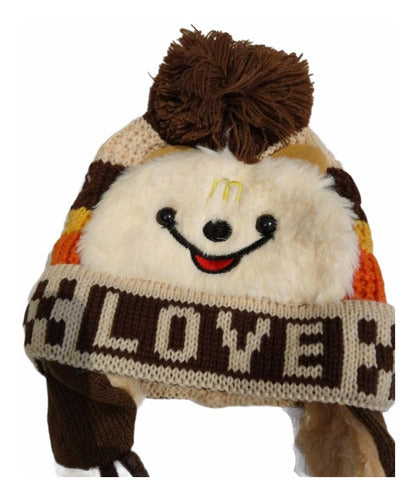 Tande Gorro Lana Infantil Invierno Oso Con Pompón Corderito Orejas 2