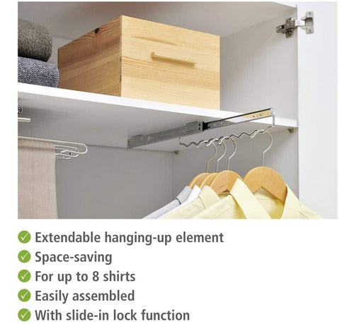 Wenko Shirt Hanger for Closet Aluminum 3x35x5.5 cm 5