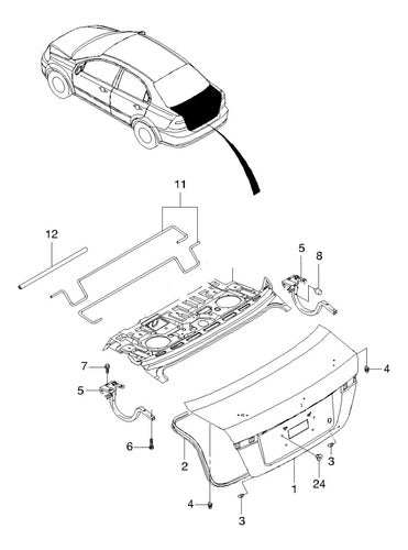 Chevrolet Varilla Bisagra Derbaul Aveo 1