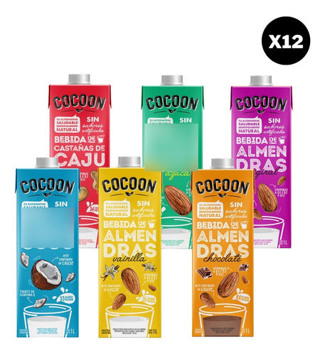 Pack of 12 Assorted Cocoon Almond/Cashew/Coconut Beverages 1 Lt 0