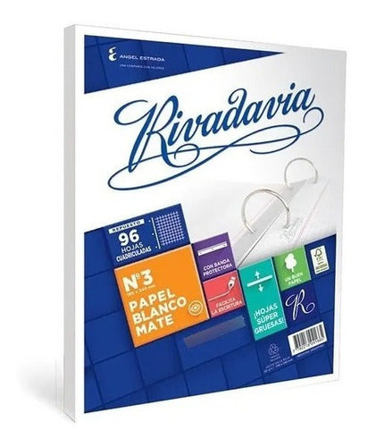 Rivadavia Replacement Notebook 96 Sheets No. 3 Ruled and Squared with Band 1