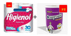 Combo Hygienic Paper Higienol 10-pack + Kitchen Roll Campanita 12-pack 0