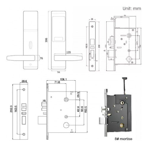 Locstar Loc-D101-MF-BXG-I 5 Bolt RFID Hotel Lock 6