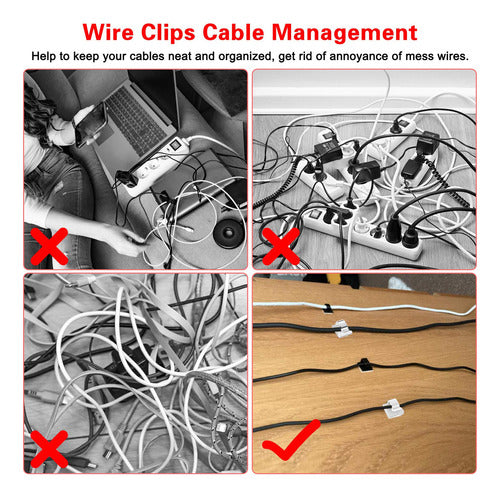 50 Clips Adhesivos Para Cables, Clips De Alambre, Organizado 1