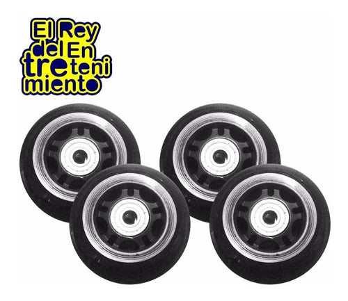 Expert 80mm Silicone Roller Wheels Kit 4u + 8 ABEC7 Bearings 7