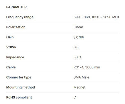 Teltonika Mobile Omnidirectional Amplifying Antenna GSM 4