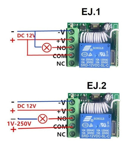 Interruptor Remoto Relay 12v Control Remoto Rf 433mhz 3