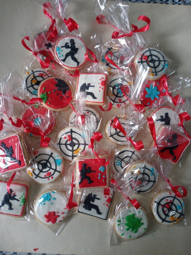 Hand-Decorated Paintball Theme Cookies 1