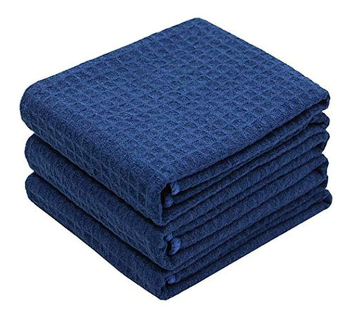 Verasong Waffle Weave Kitchen Towels - Thick Microfiber Drying Cloths 0