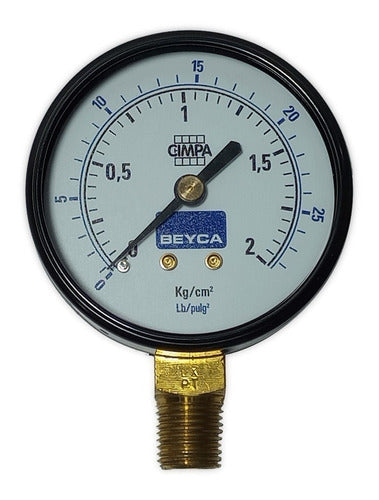 Beyca Manometer 2 Kg/cm² 63 Mm 1/4 BSPT Connection Model MM2-34 2 0