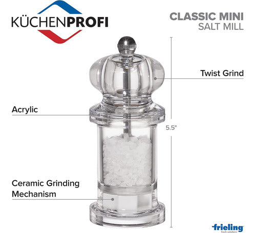 Küchenprofi Classic Salt Mill, 14 cm, Clear Acrylic 1