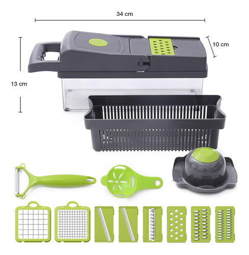 Multi Procesador Manual Picador Rallador Cortador Verduras 6