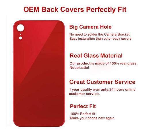 Tapa Trasera De Repuesto Para iPhone XR Rojo 1