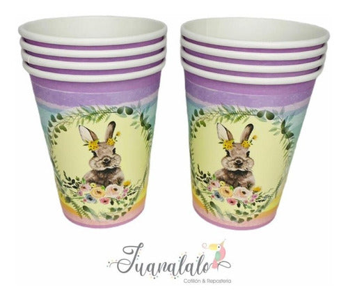Easter Bunny Pastel Cups Set of 8 - Otero Cotillon Juanalalo 0