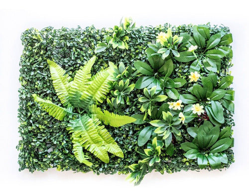 Expreso Polar Artificial Vertical Garden Panel with Ferns and Flowers - Set of 10 0